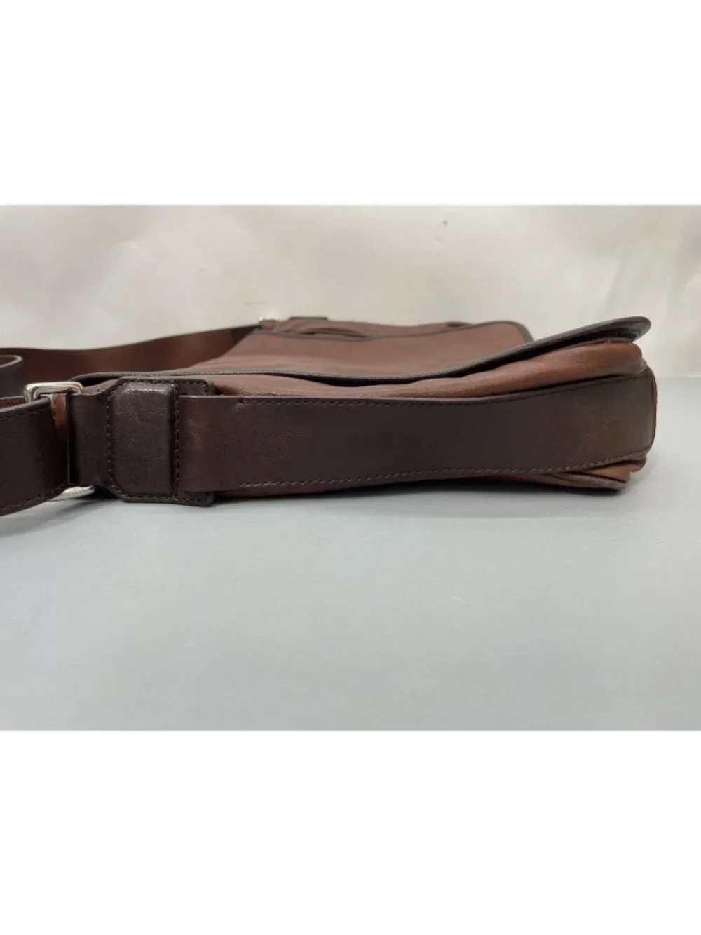 Cole Haan Messenger Shoulder Bag Laptop Computer Brown Soft Supple Leather